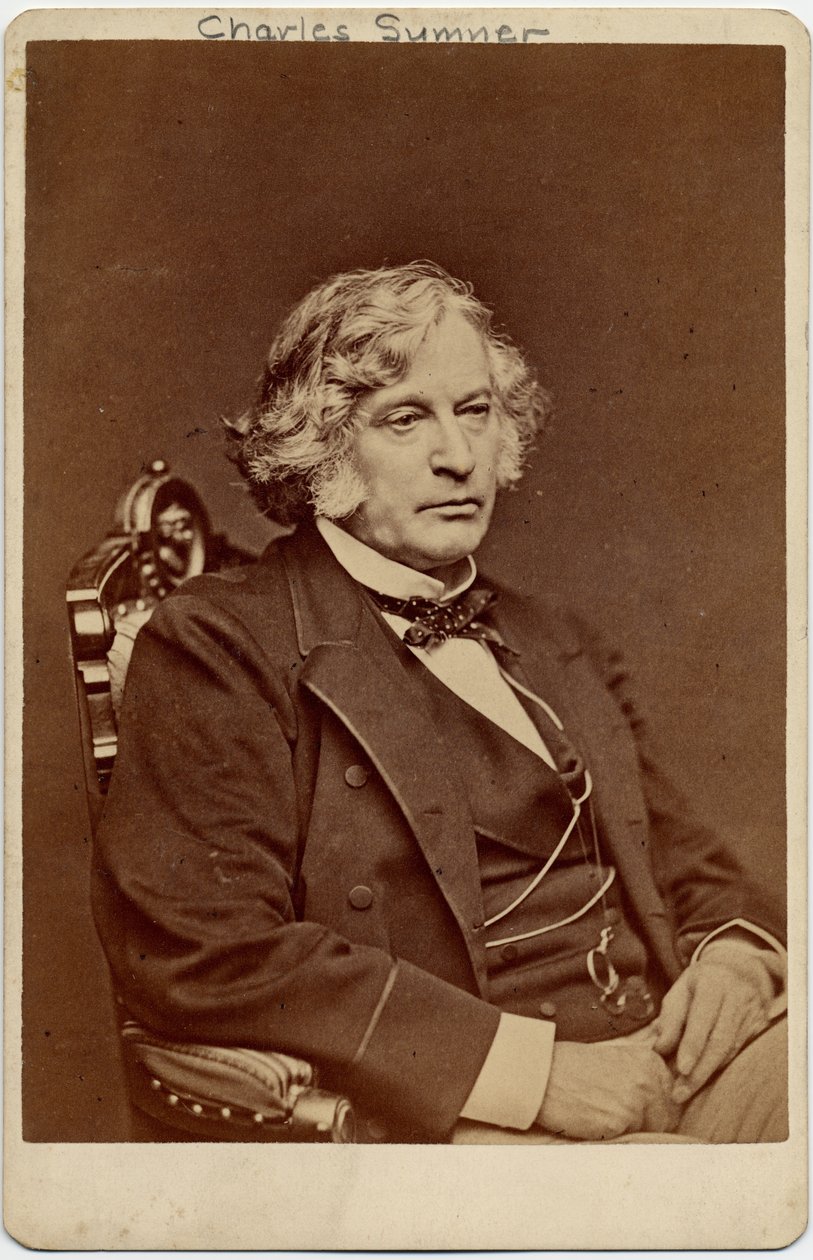 Charles Sumner (1811-74), amerikansk senator; bilde av George Warren, Boston (albumtrykk) av American Photographer