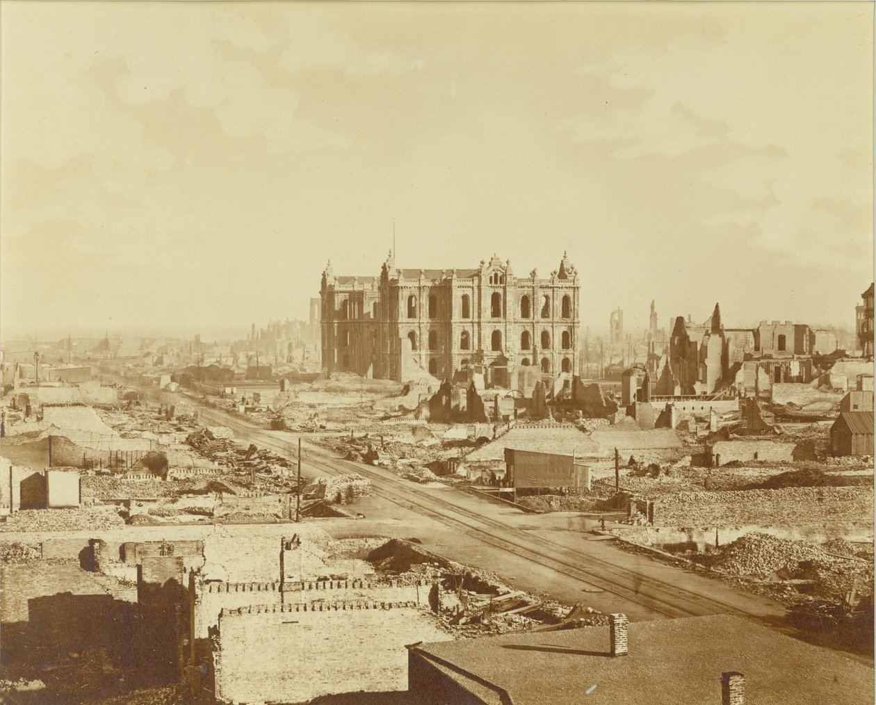 Chicago etter brannen i 1871 (albumtrykk) av American Photographer