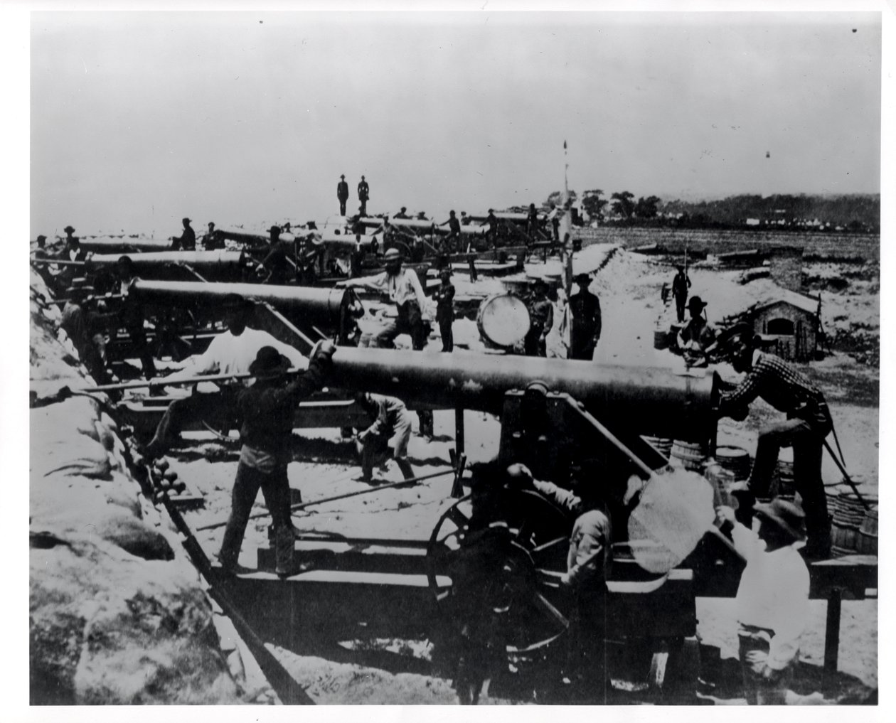 Konføderert vannbatteri ved Warrington-inngangen til Pensacola Bay, Florida, februar 1861 av American Photographer