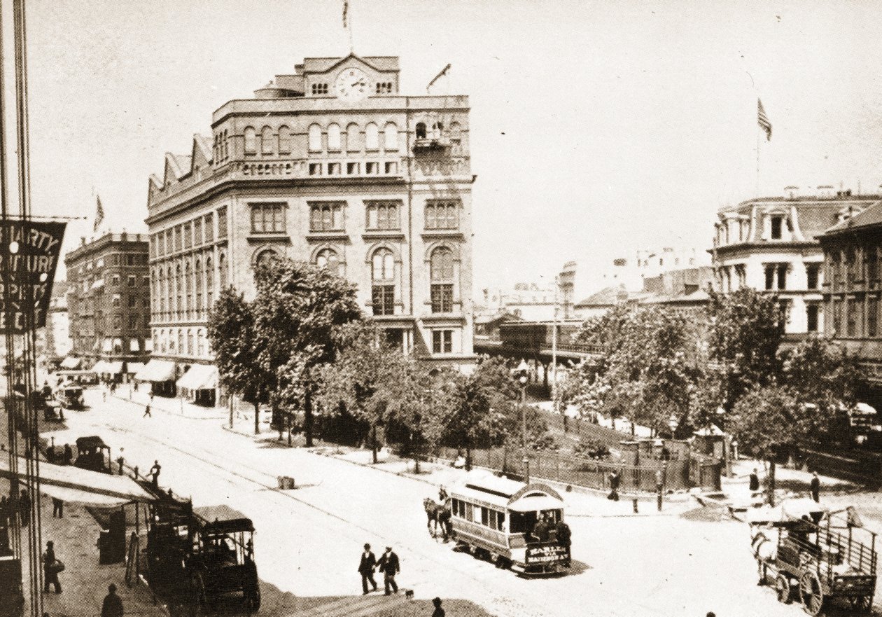 Cooper Park og Cooper Union Building, New York City, 1893 av American Photographer