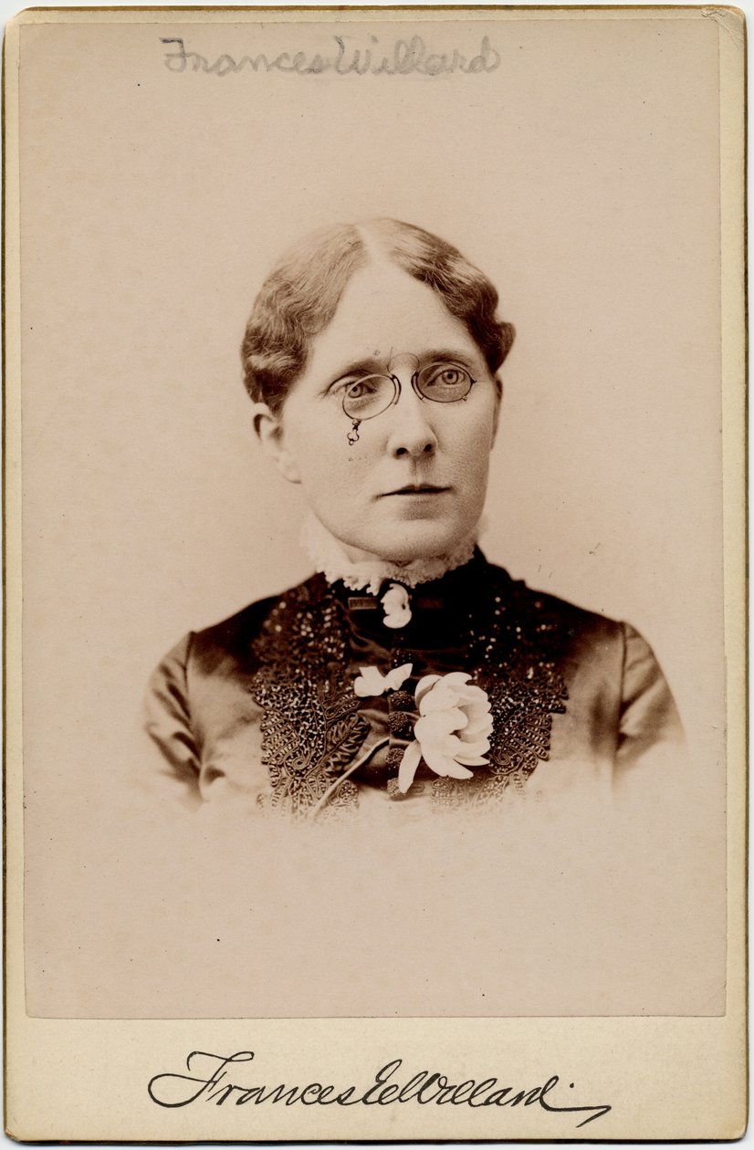 Frances Elizabeth Caroline Willard (1839–98), amerikansk stemmerett for kvinner, temperamentsforkjemper og pedagog (albumfoto) av American Photographer