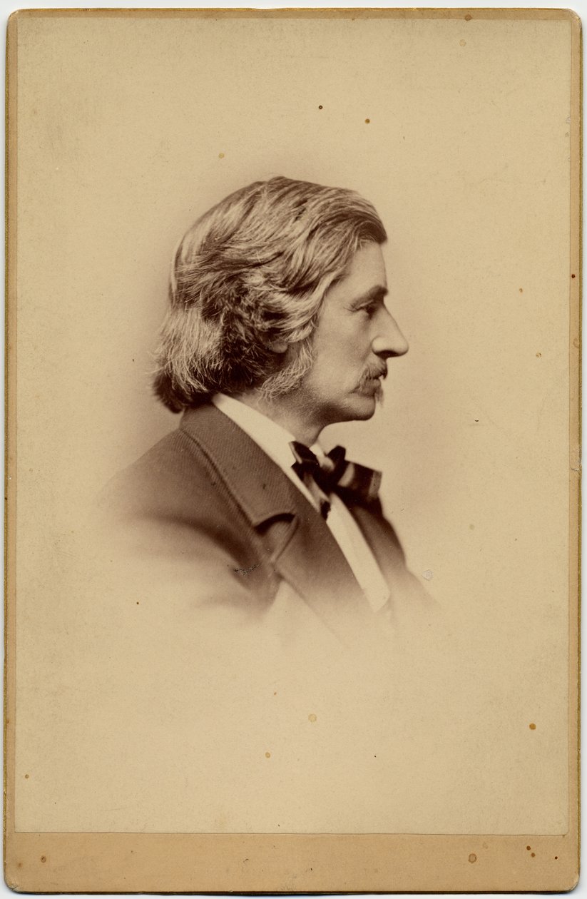 Franklin Benjamin Sanborn (1831-1917), amerikansk sosial reformator, journalist samfunnsviter; foto av H G Smith, Boston (albumfoto) av American Photographer