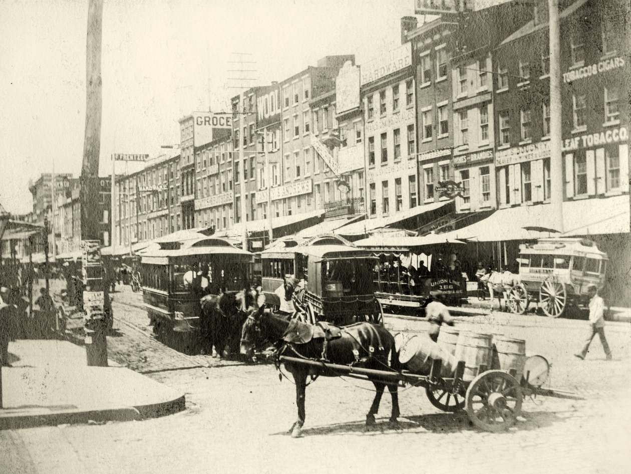 Front and Market Streets, 1881 (sepiatrykk) av American Photographer