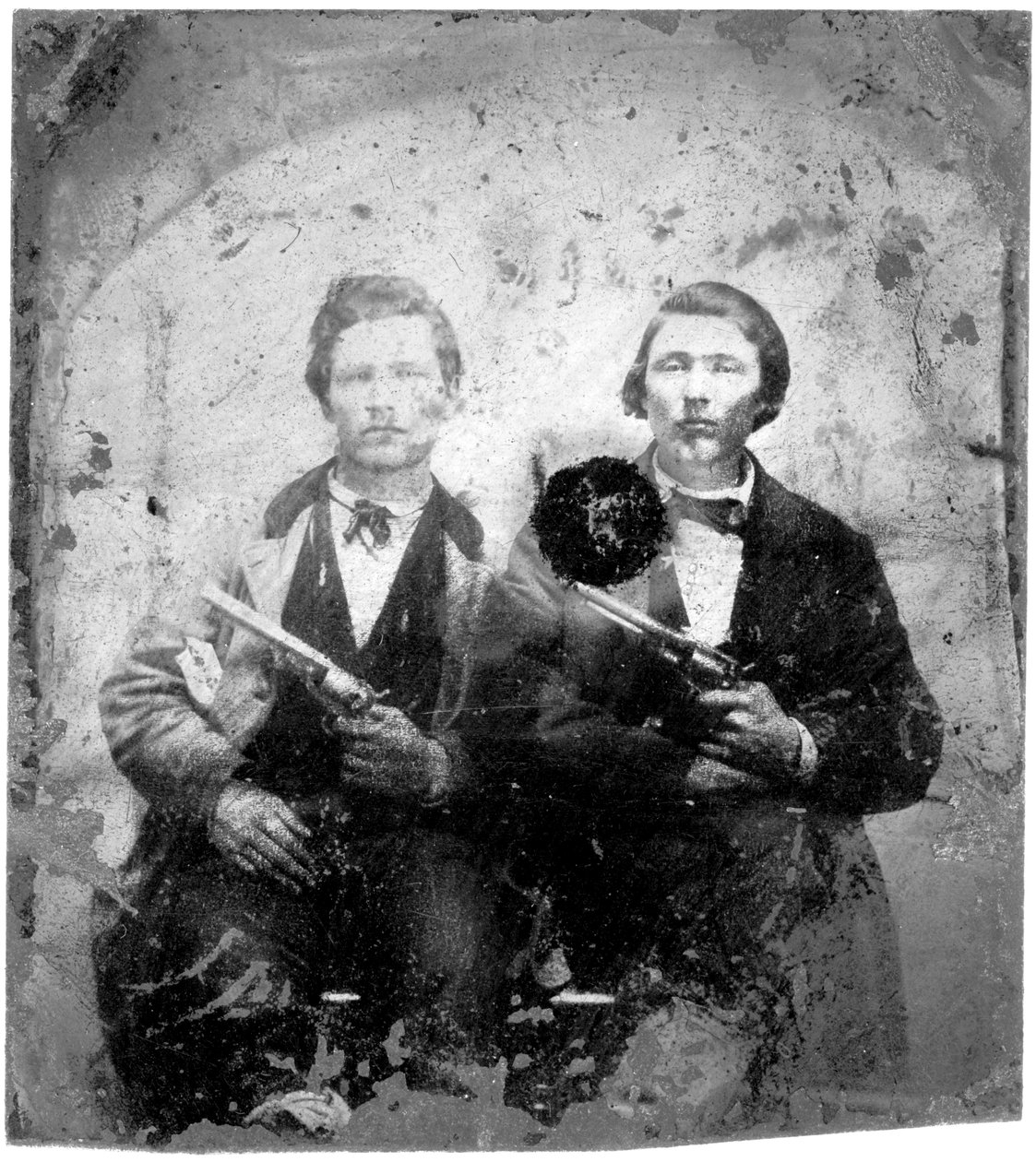 Jesse og Frank James, ca. 1866-76 av American Photographer