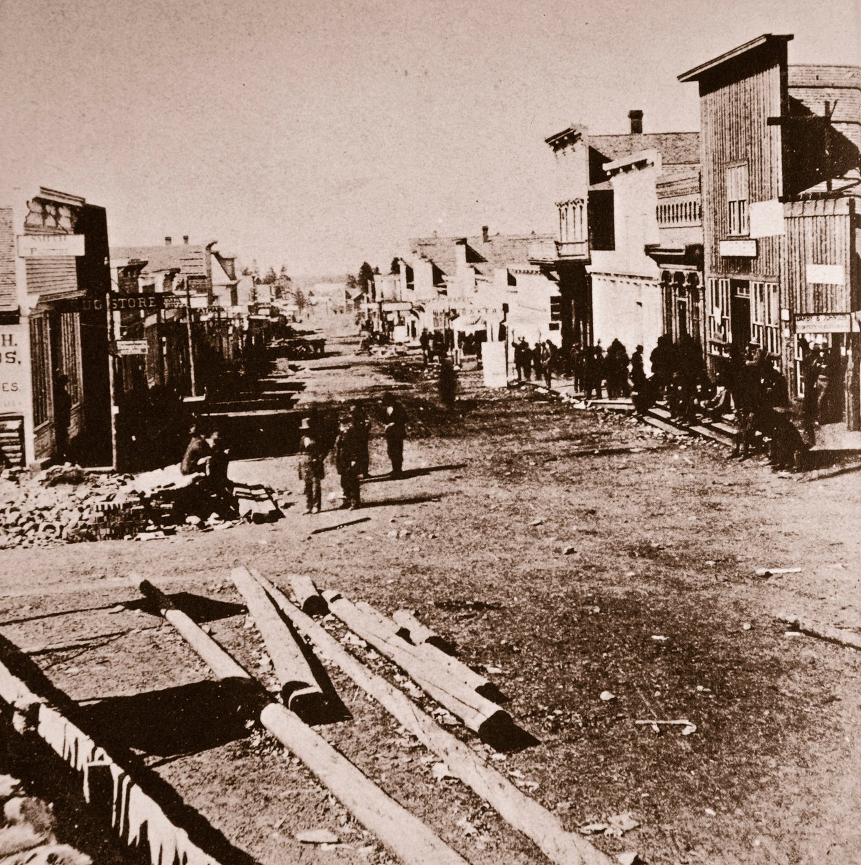 Leadville Colorado, 1870-tallet (sepia-bilde) av American Photographer