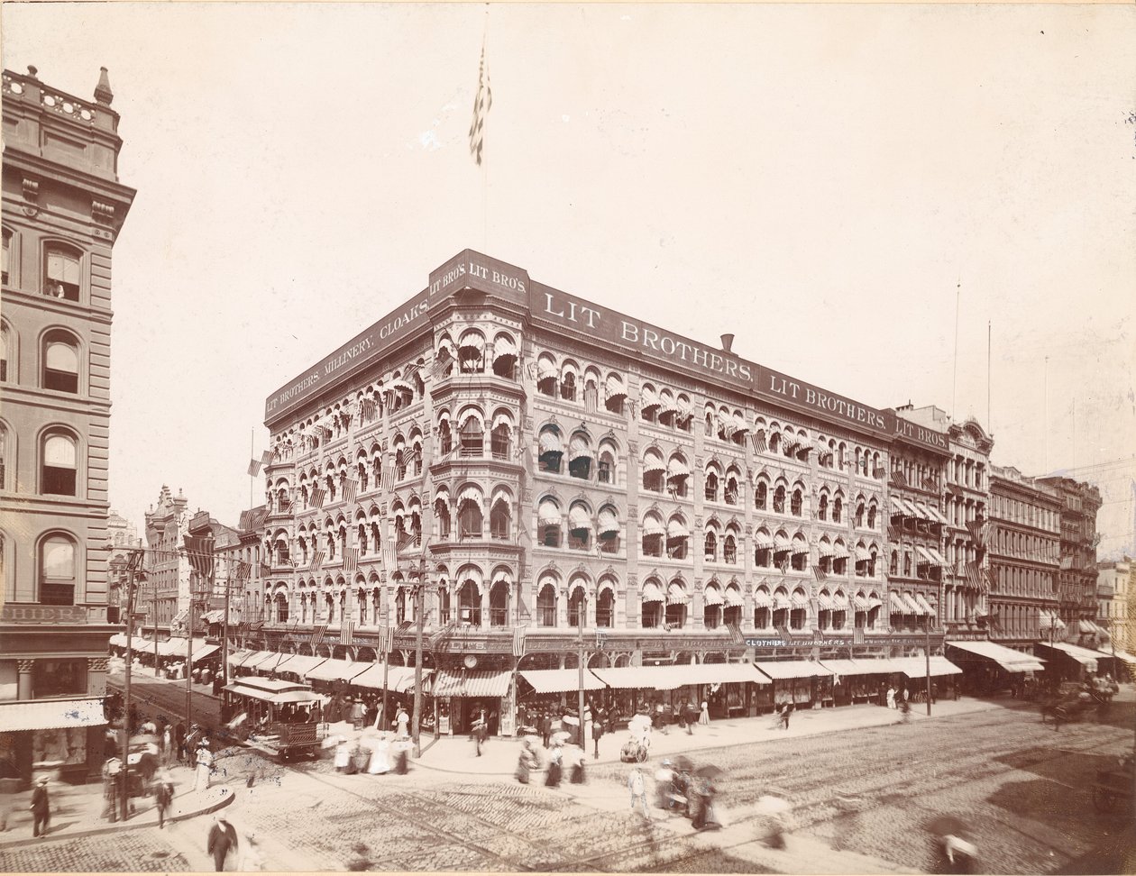 Lit Brothers, Market Street på 8th, Northeast corner, 1898 av American Photographer