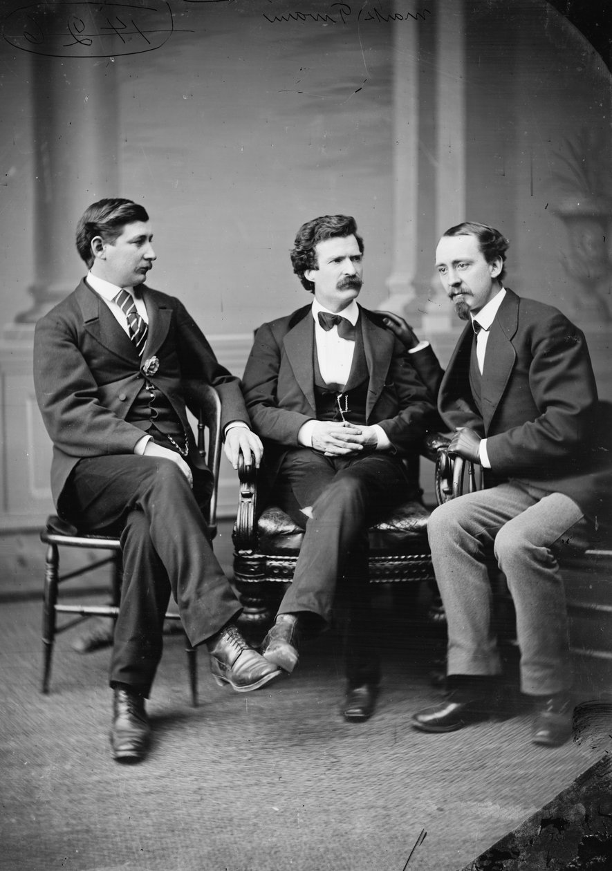 Mark Twain, George Alfred Townsend og David Gray, 1871 av American Photographer