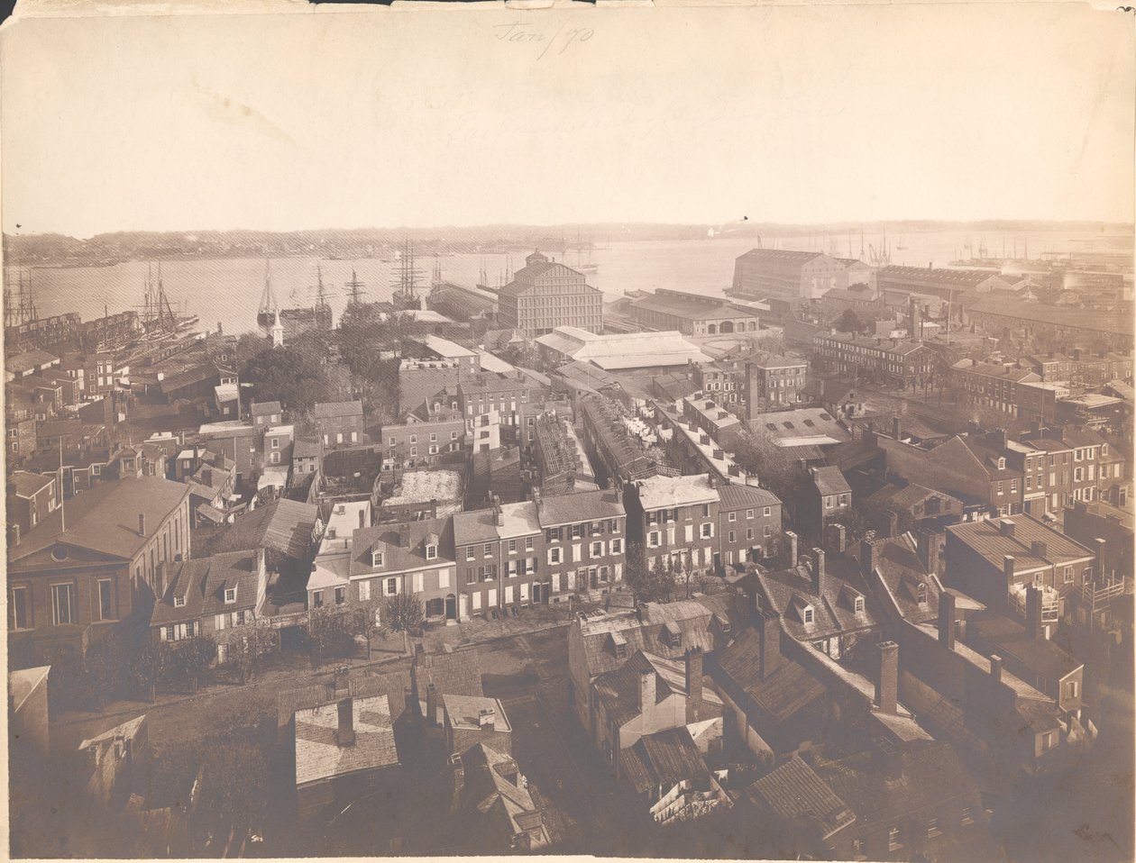 Panorama av Philadelphia, østutsikt - Øst fra skuddtårnet, 1870 (albumtrykk) av American Photographer