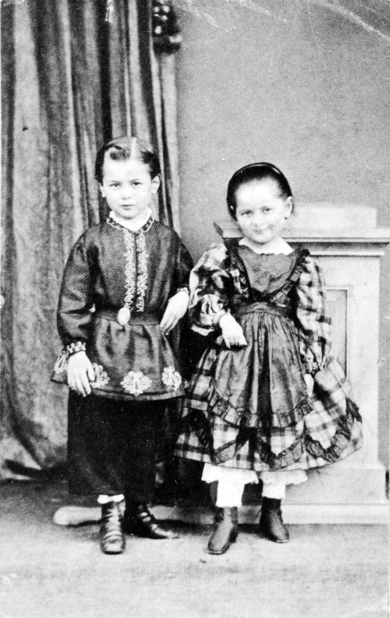 Portrett av en bror og søster, ca. 1860 av American Photographer