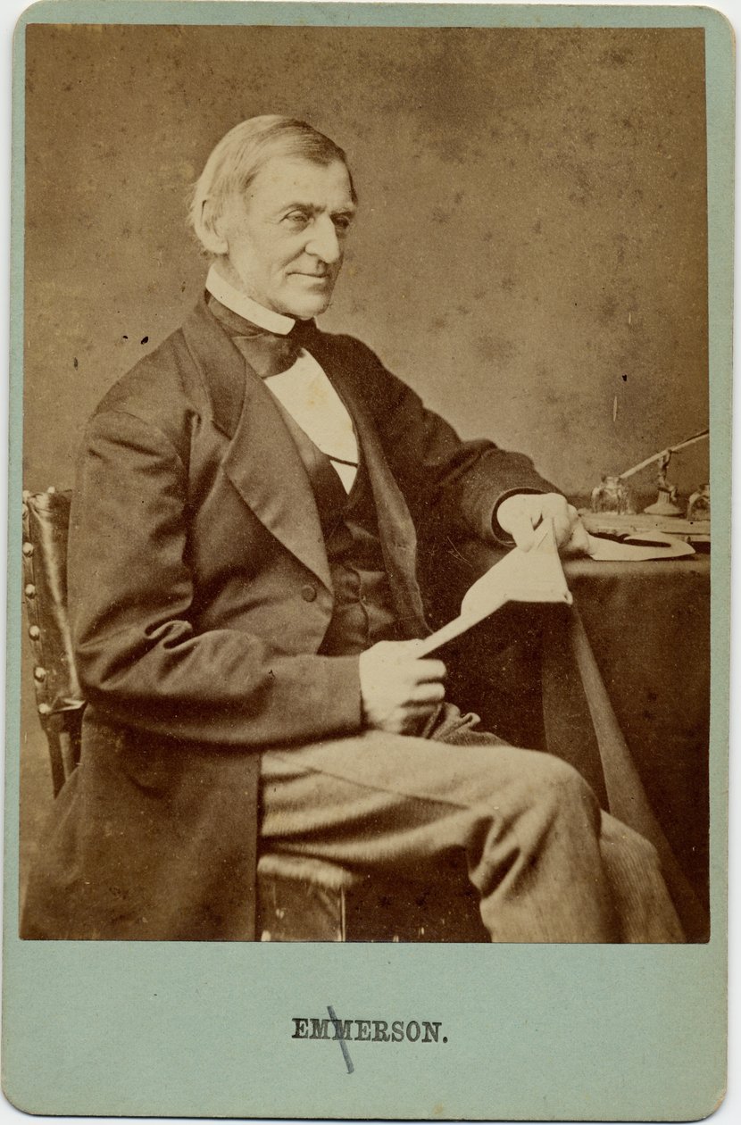 Ralph Waldo Emerson (1803-82), amerikansk poet, filosof, essayist (albumfoto) av American Photographer