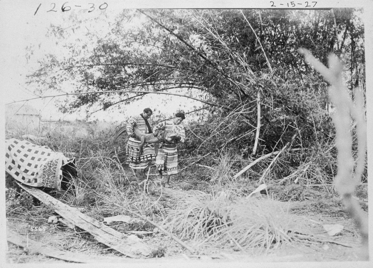Seminole-indianere med en fanget alligator av American Photographer