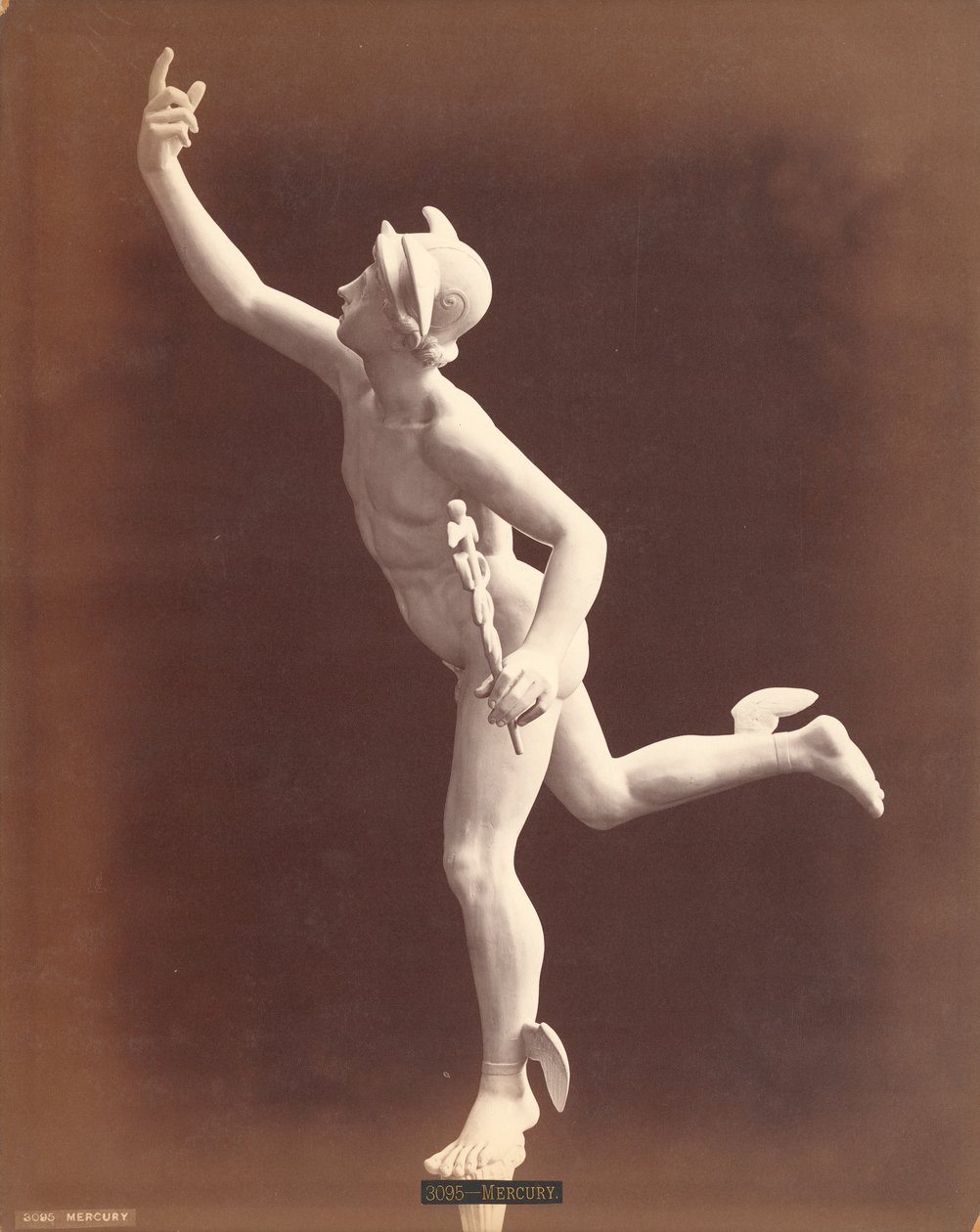 Statue av den romerske guden Merkur (albumin i sølv) av American Photographer
