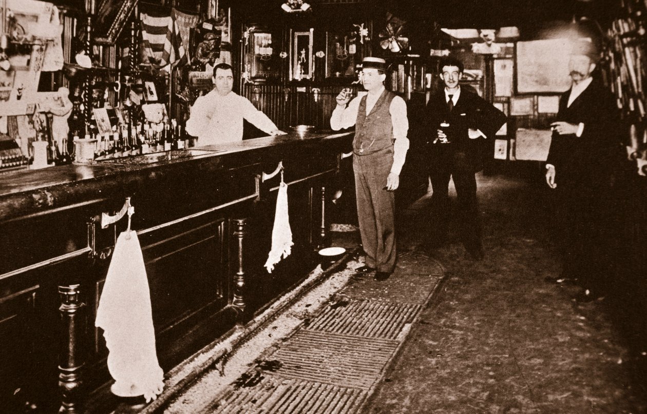 Steve Brodie i baren hans, New York City Tavern (sepia-bilde) av American Photographer
