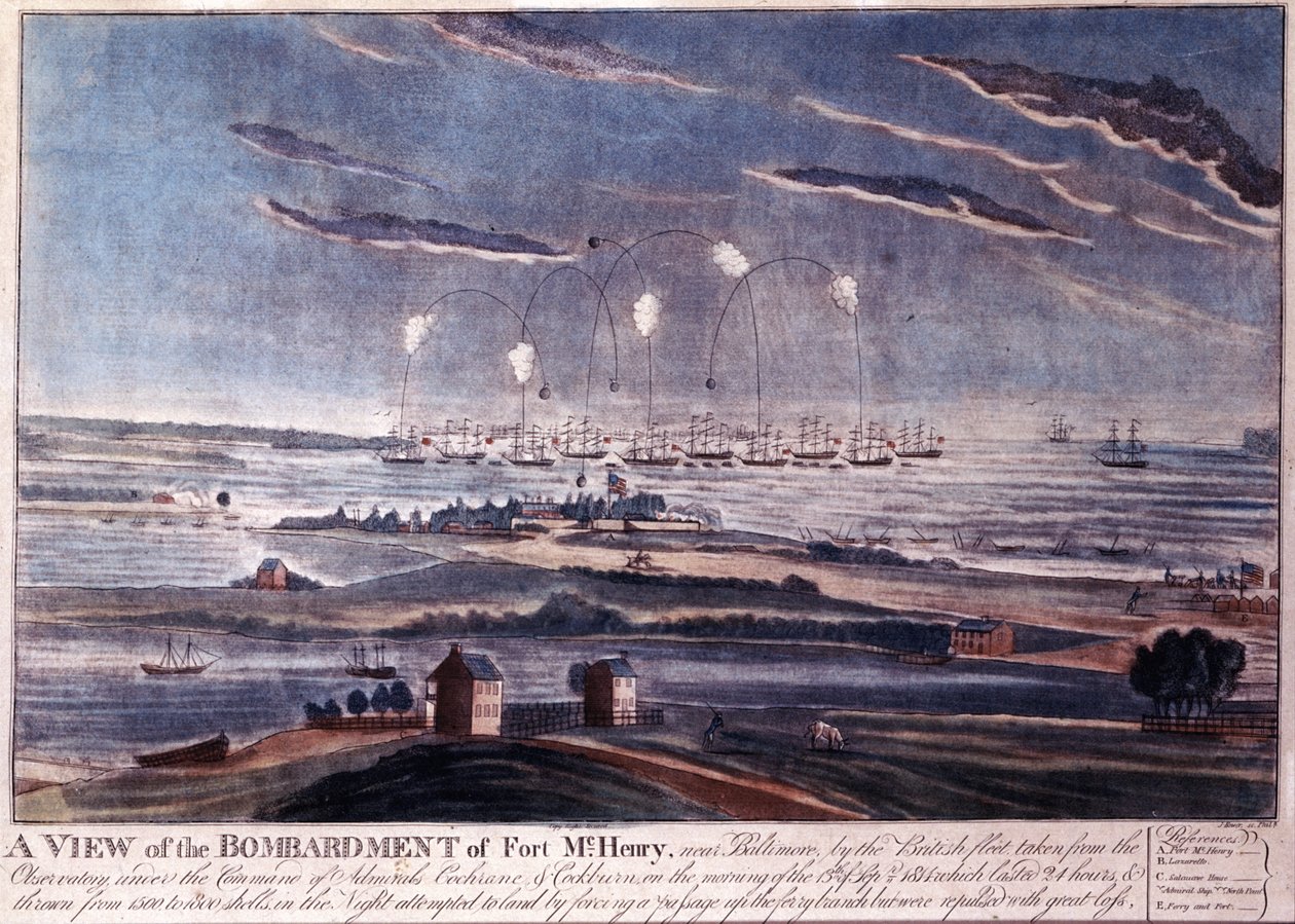 Det britiske angrepet av Fort McHenry, Baltimore i 1812 av American Photographer