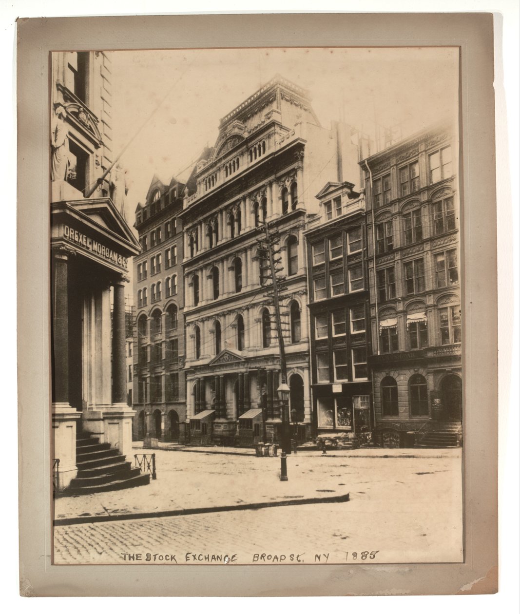Børsen på Broad Street, 1885 (sepia-bilde) av American Photographer