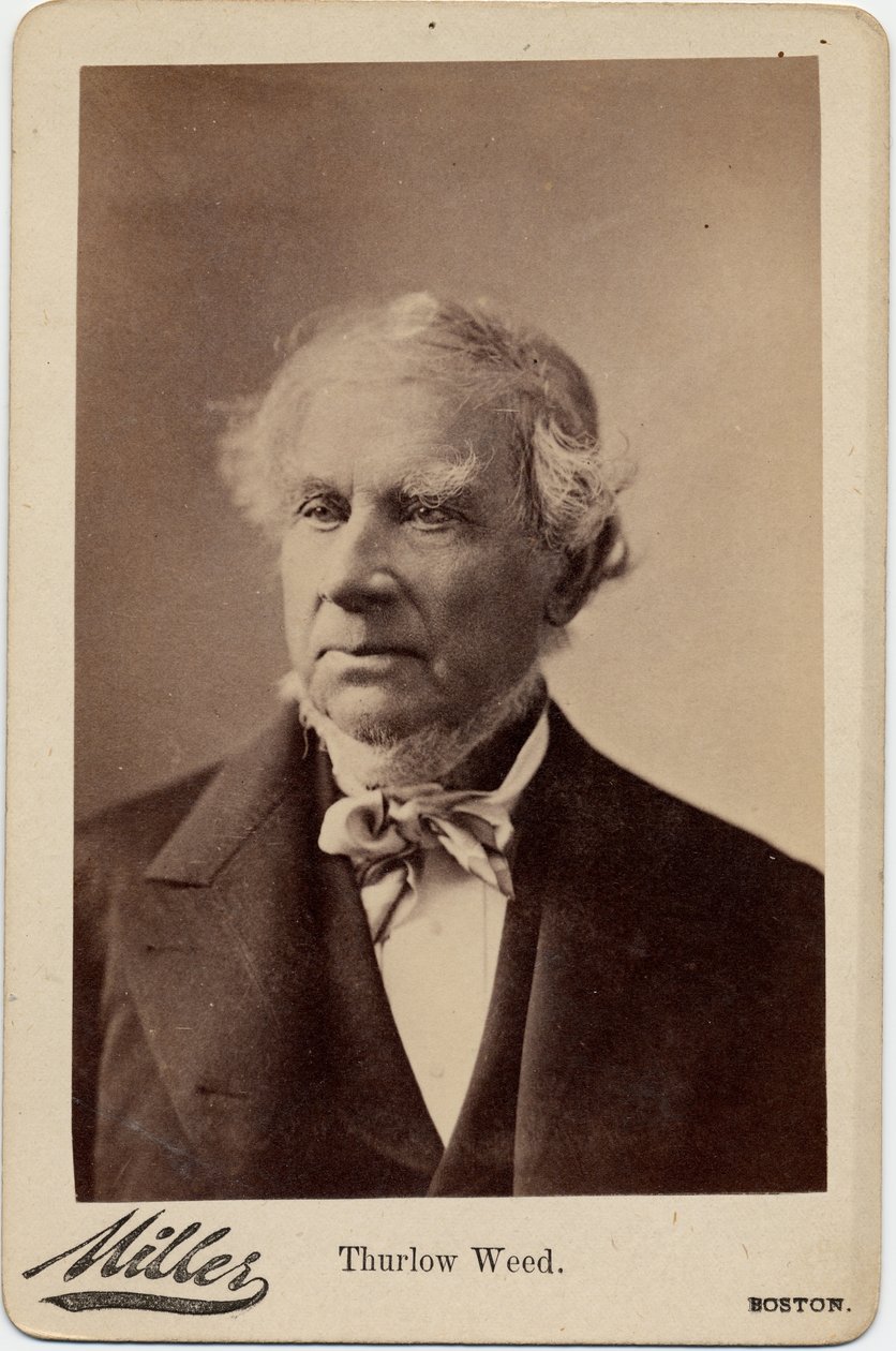 Thurlow Weed (1797-1882), amerikansk politiker og journalist; bilde av George Miller, Boston (albumfoto) av American Photographer