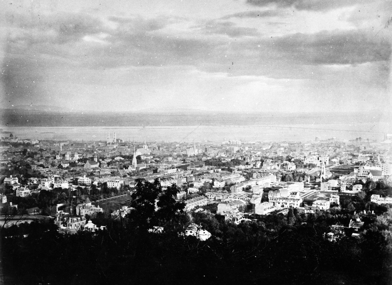 Utsikt over Montreal fra Mount Royal Park, ca. 1860-90 av American Photographer