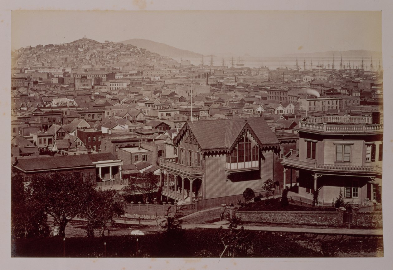Utsikt over San Francisco, ca. 1875 (albumtrykk) av American Photographer