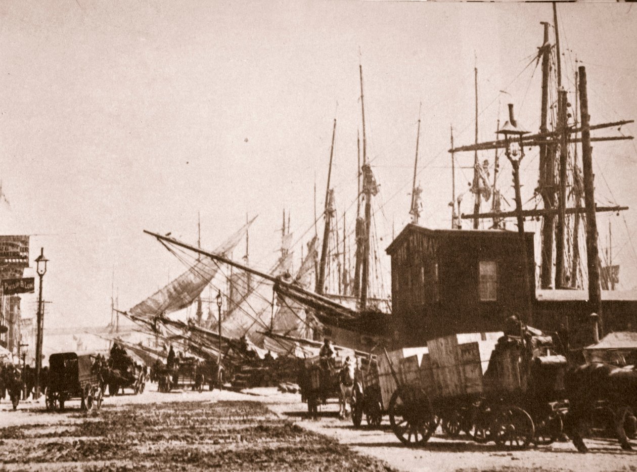 West St., New York, 1870-tallet (sepia-bilde) av American Photographer