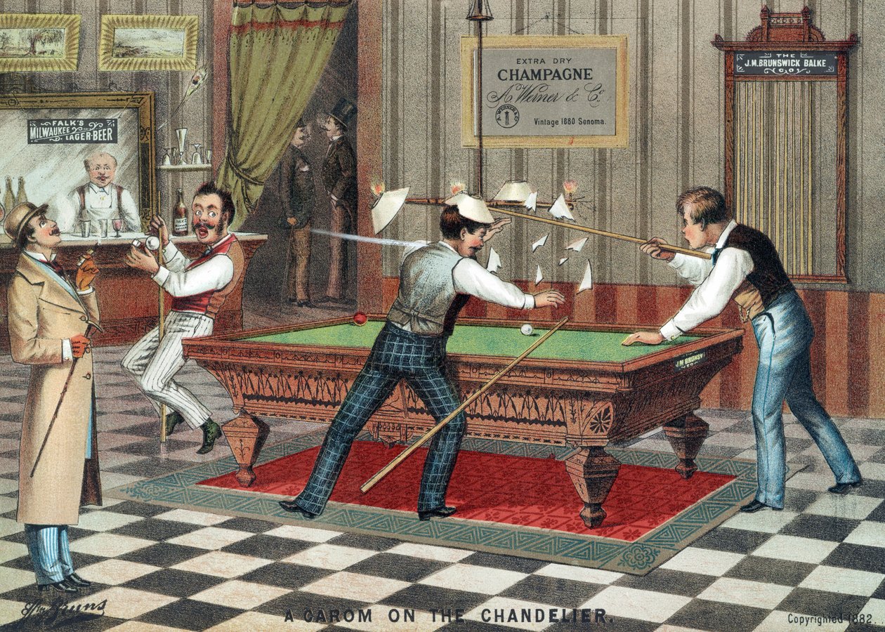 A Carom on the Chandelier, pub. 1882 av American School