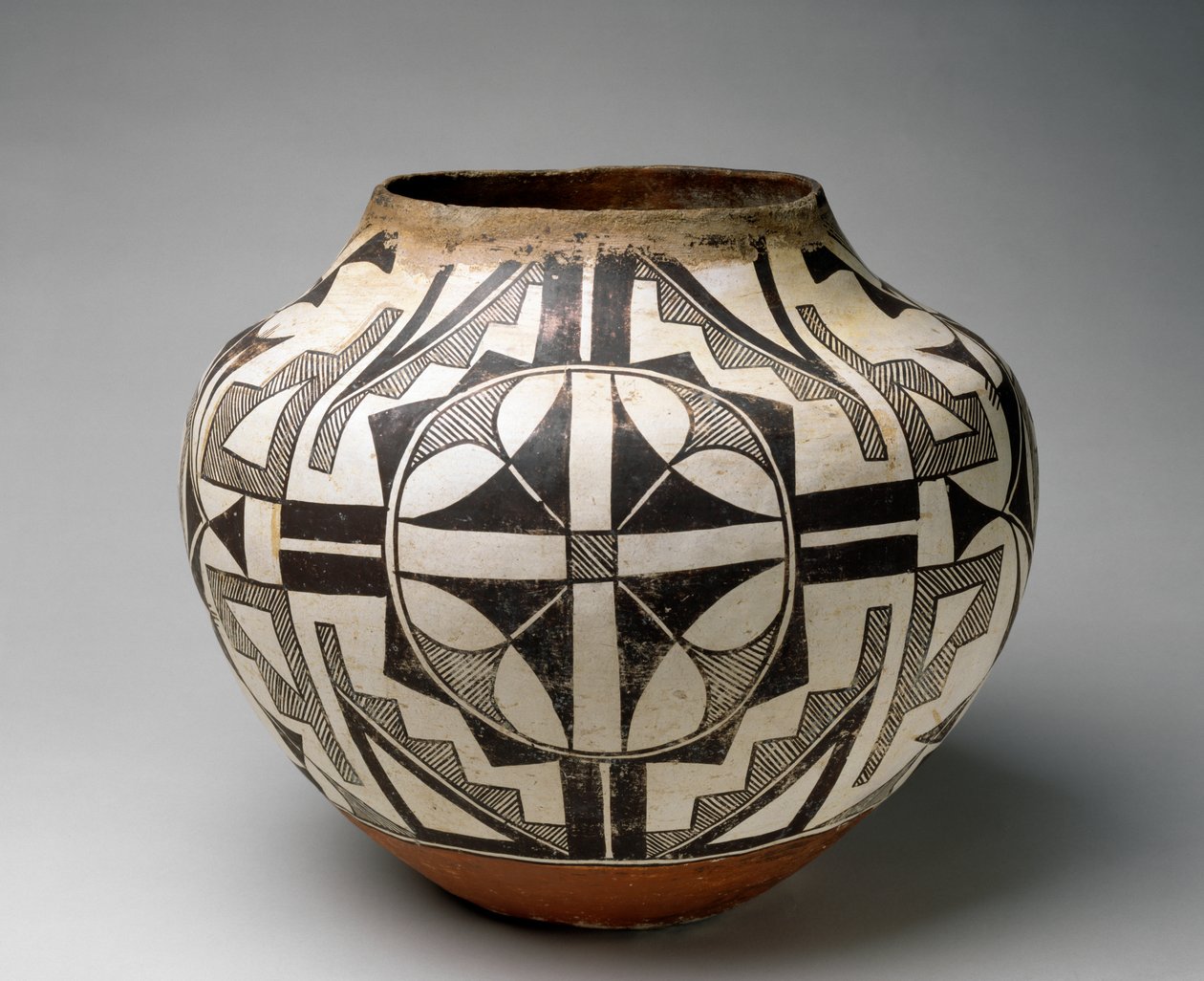 Acoma Pueblo-krukke, ca. 1890 (keramikk med polykrom slip-maleri) av American School