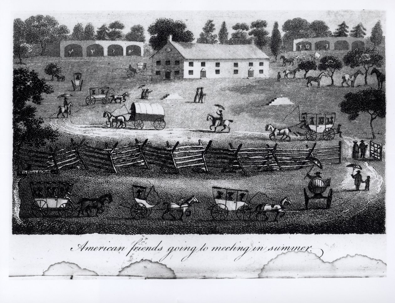 Amerikanske venner som skal møtes om sommeren, fra "Reise i noen deler av Nord-Amerika i årene 1804, 1805, 1806" av Sutcliffe, 1811 av American School