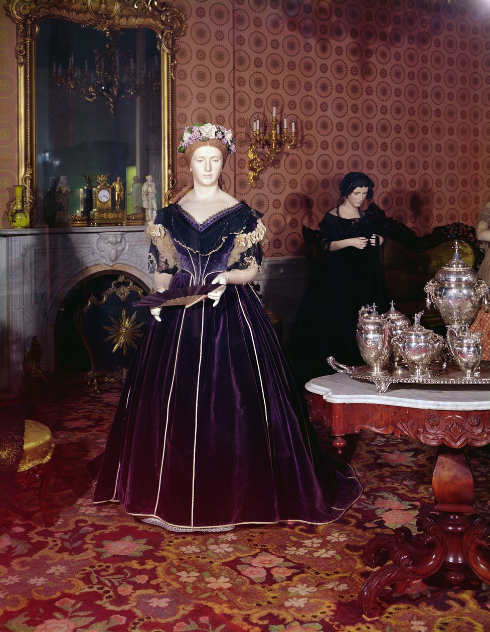 Ballkjole til Mary Todd Lincoln (1818-82) av American School