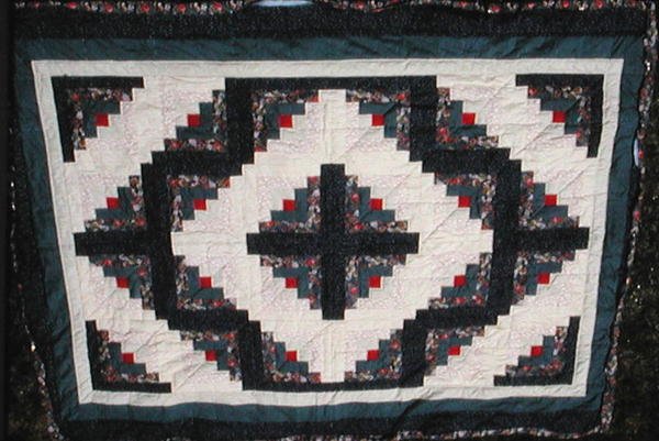 Barn Raising quilt, 1884 (bomull) av American School