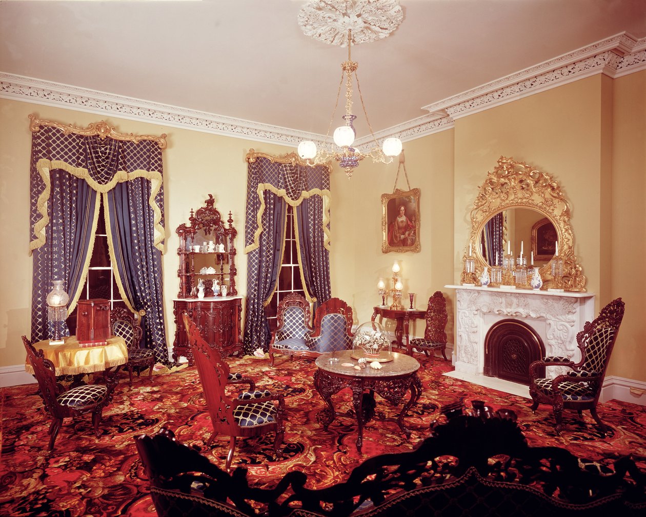 Belter Style interior (1850-60) av American School