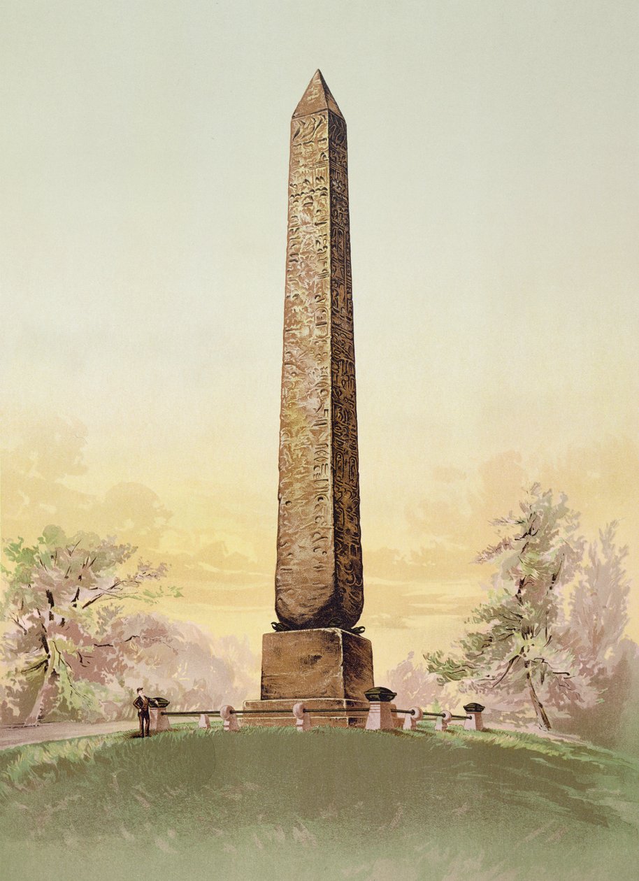 Cleopatras Needle i Central Park, New York, ca. 1881 av American School