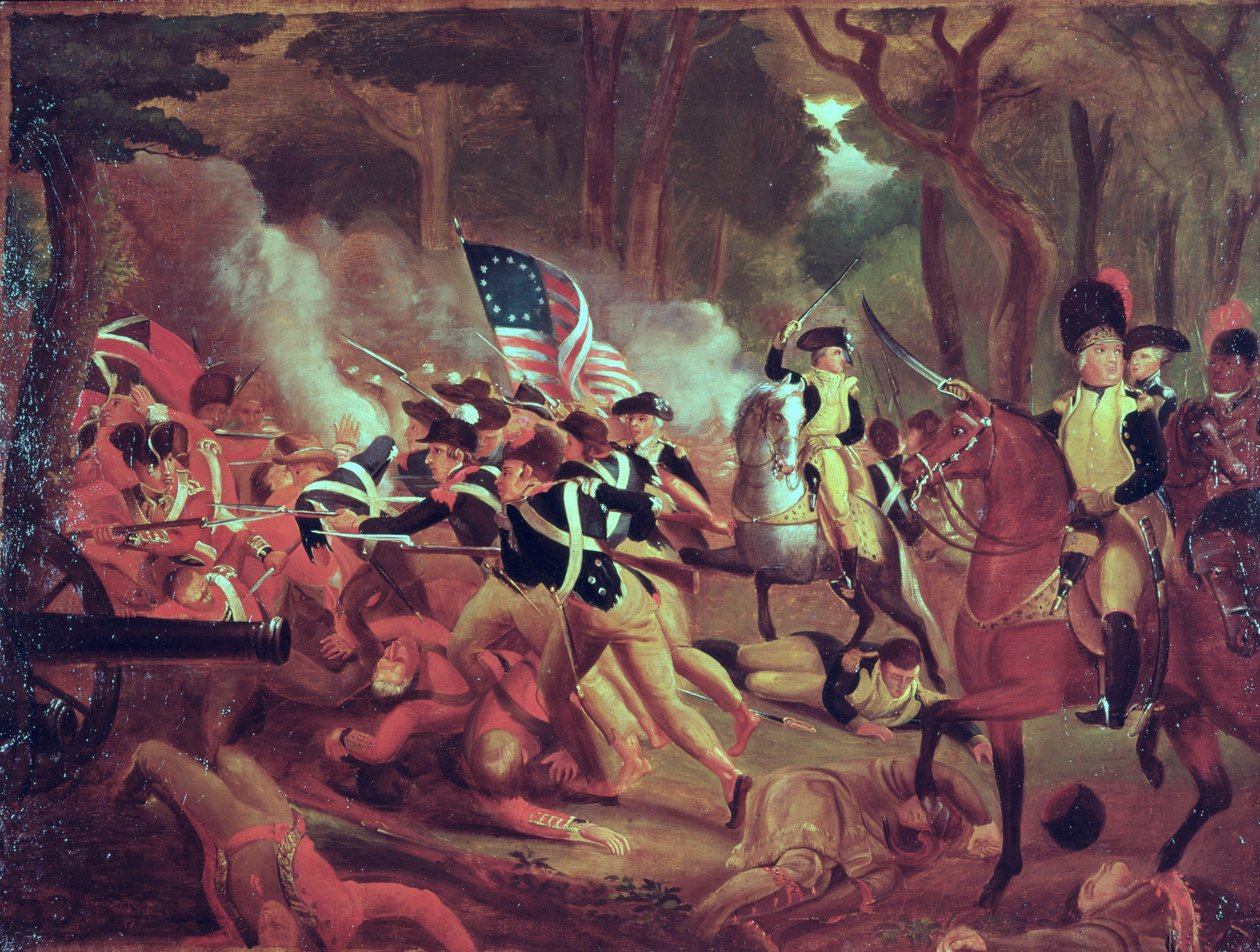 Oberst William Washington i slaget ved Cowpens, South Carolina, 17. januar 1781 av American School