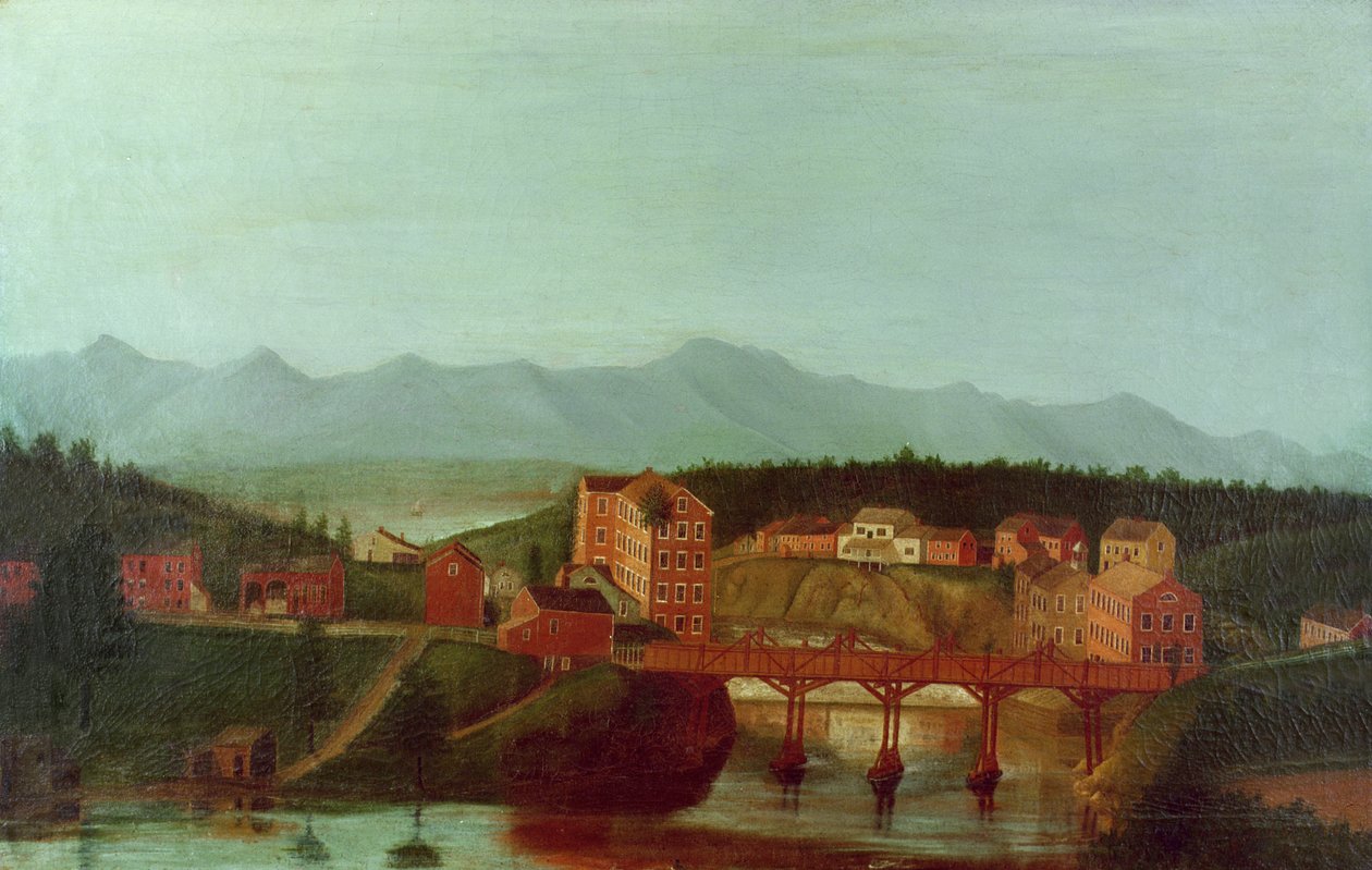 Columbiaville og Stockport Creek, nær New York, tidlig på 1800-tallet av American School