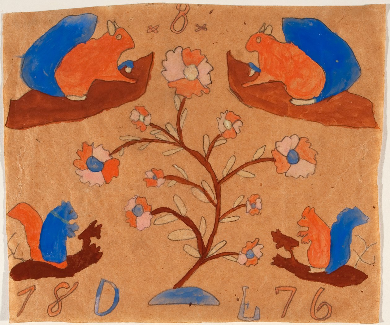 Fire ekorn, 1876 av American School