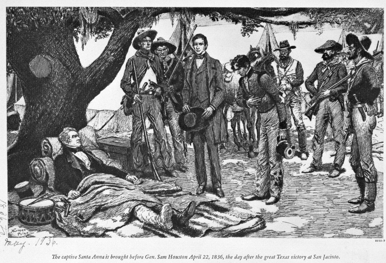 General Sam Houston med Santa Anna på San Jacinto av American School