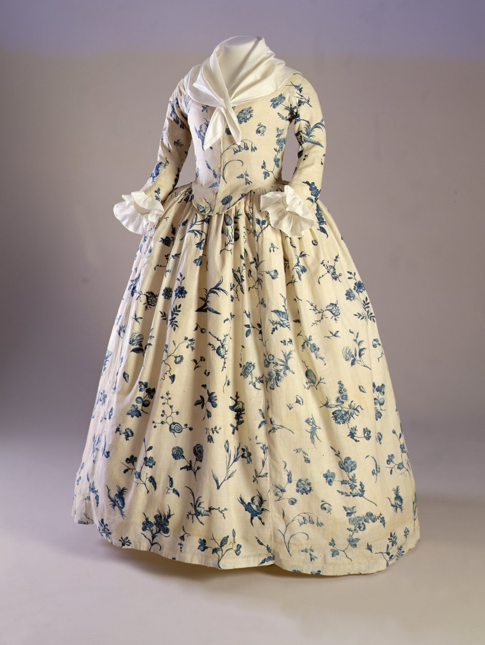 Kjole båret av Deborah Sampson, fra Massachusetts, 1780-90 (platetrykt lin) av American School