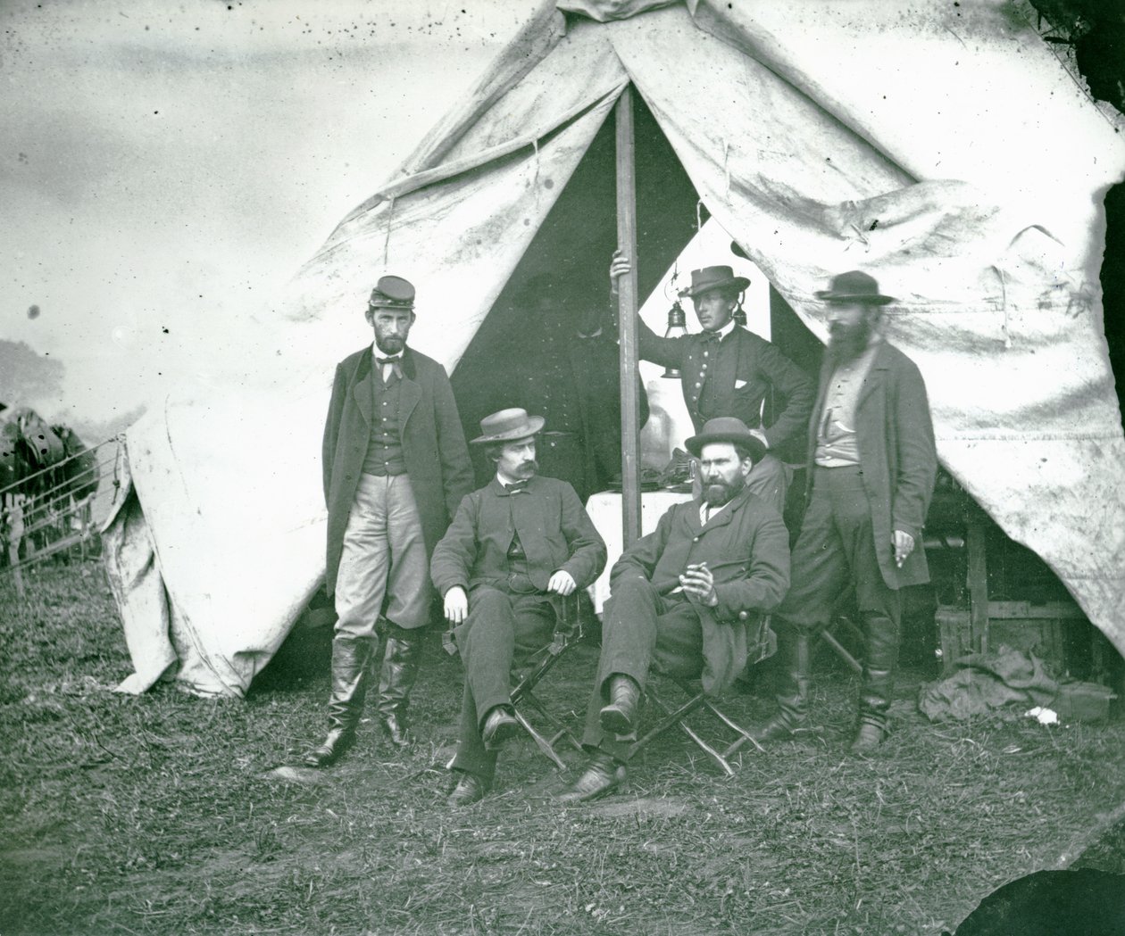 Gruppeportrett av Union Mappers i Antietam, Maryland, 1862 av American School