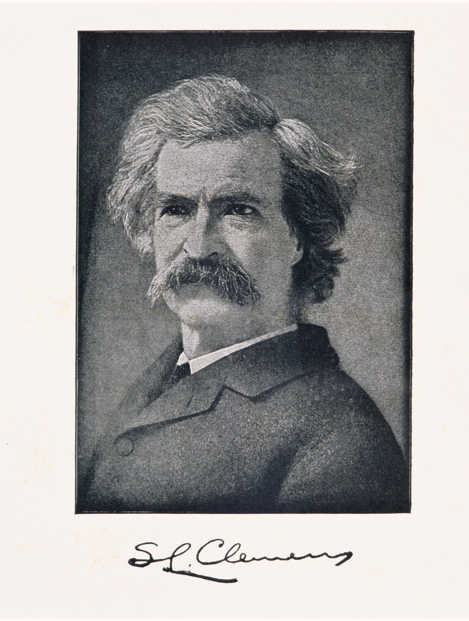 Mark Twain (pseudonym av Samuel Langhorne Clemens) (1835-1910) av American School