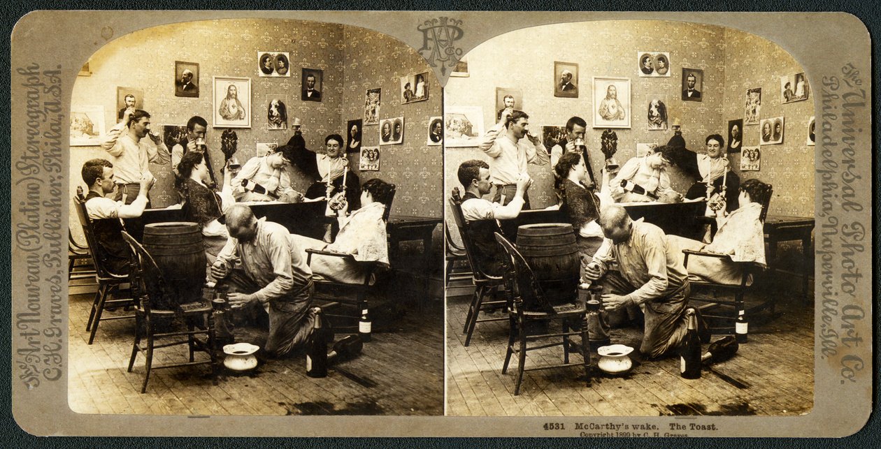 McCarthys Wake (del 2), 1899 (stereograf) av American School