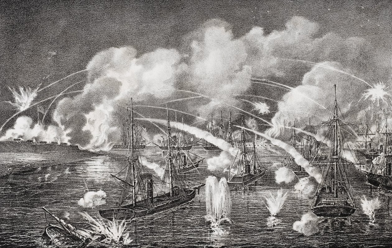 Midnatt marine bombardement av Fort Jackson, Louisiana 1862 av American School