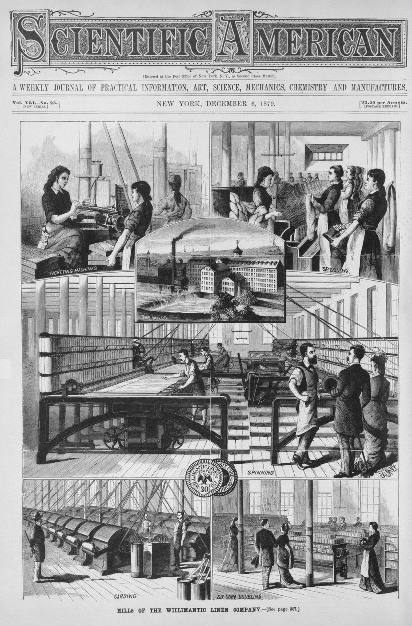 Mills of the Willimantic Linen Company, illustrasjon fra 