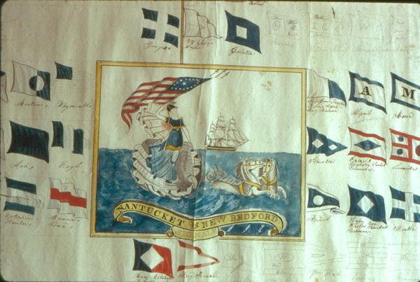 New Bedford og Nantucket Ship-signaler (wc på papir) av American School