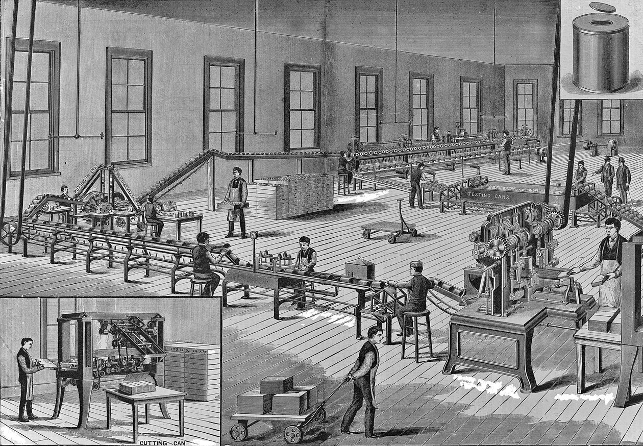 Nortons forbedrede automatiske maskineri for å lage blikkbokser, ca. 1901 av American School