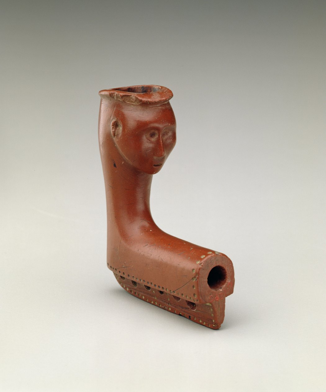 Pipe Bowl, Miami, indianer, 1750-1800 (utskåret katlinitt) av American School