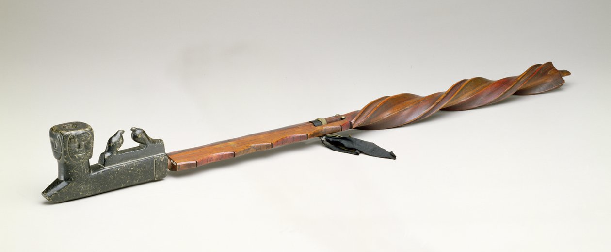 Rørstamme, Chippewa, ca. 1850 (tre og metall) av American School