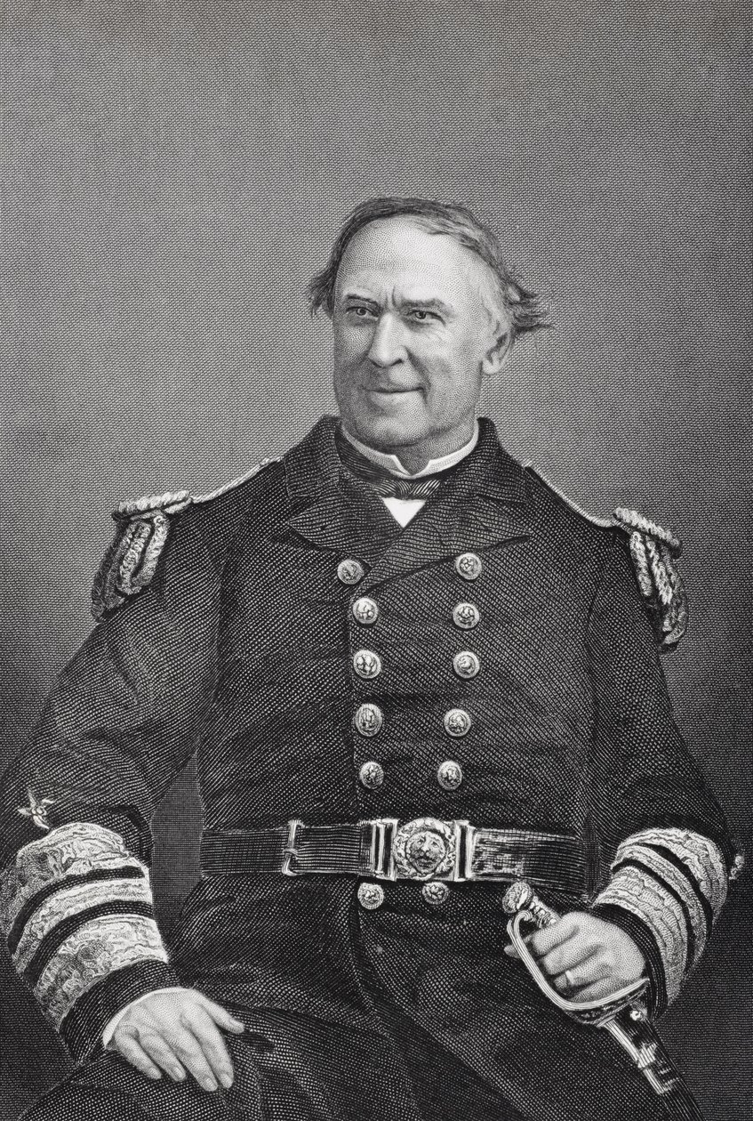 Portrett av admiral David Glascoe Farragut (1801-70) av American School