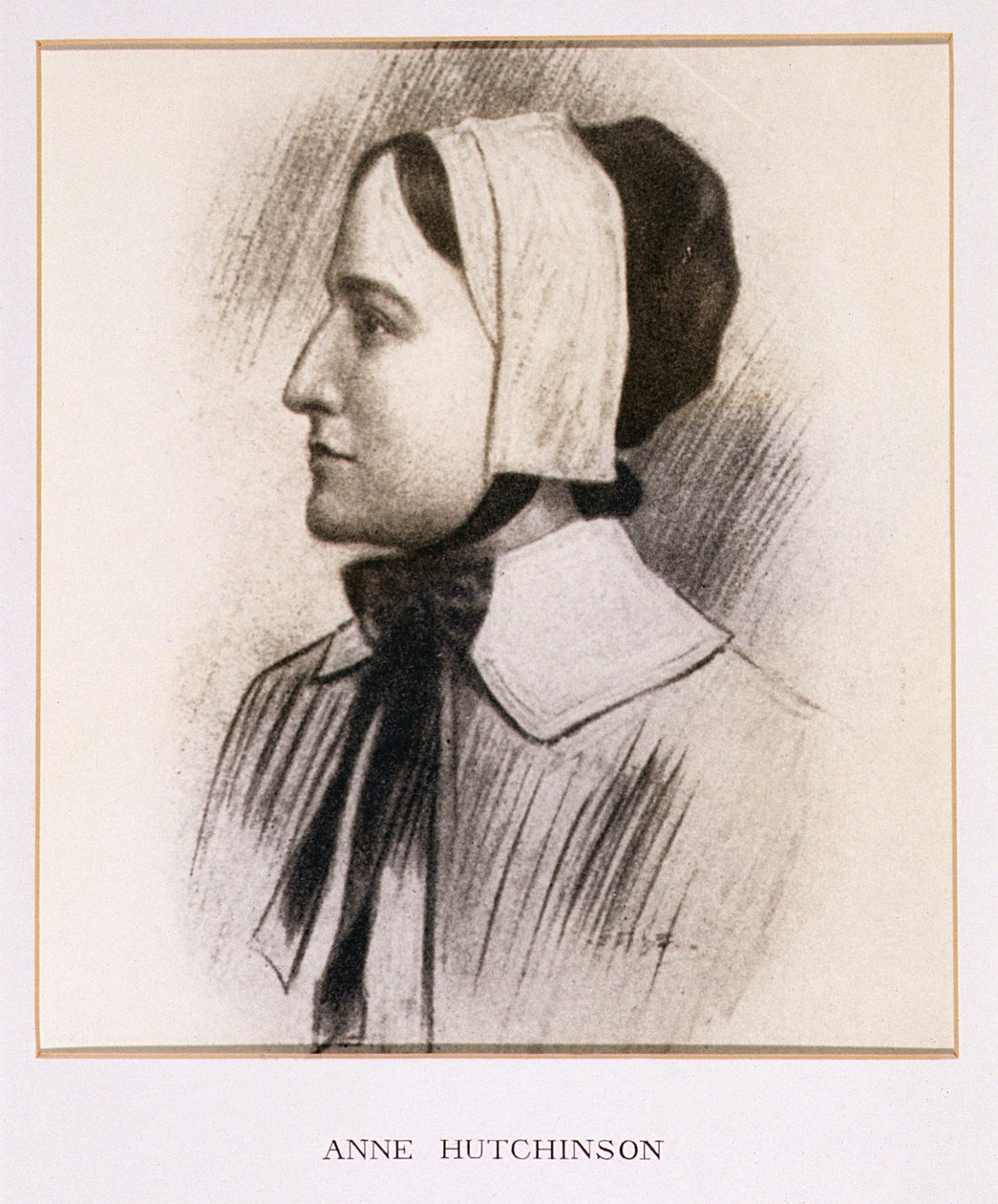 Portrett av Anne Hutchinson (1591-1643) av American School