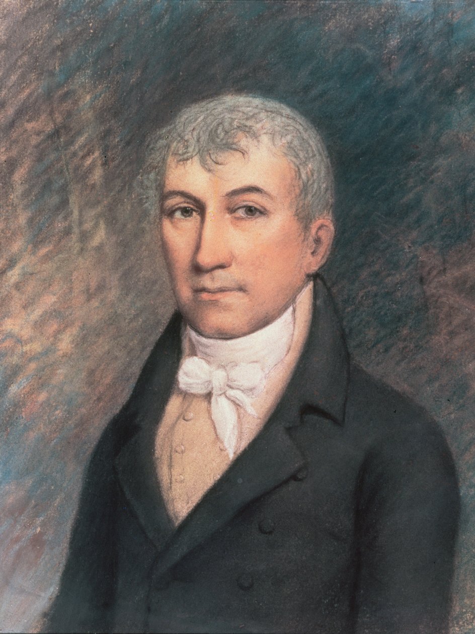 Portrett av James Monroe (1758-1831) (pastell på papir) av American School