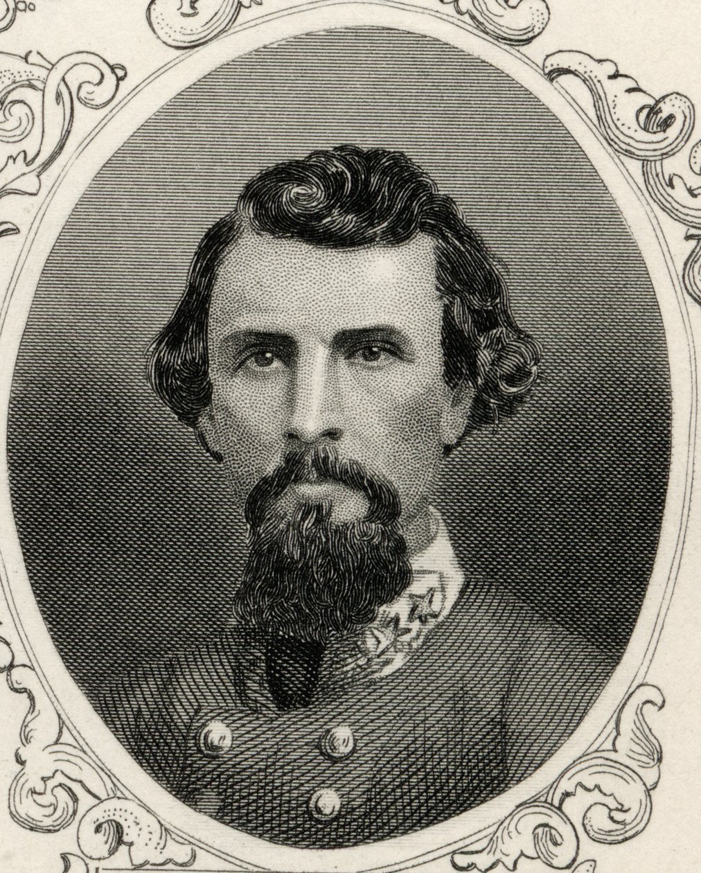 Portrett av Nathan Bedford Forrest (1821-77) av American School