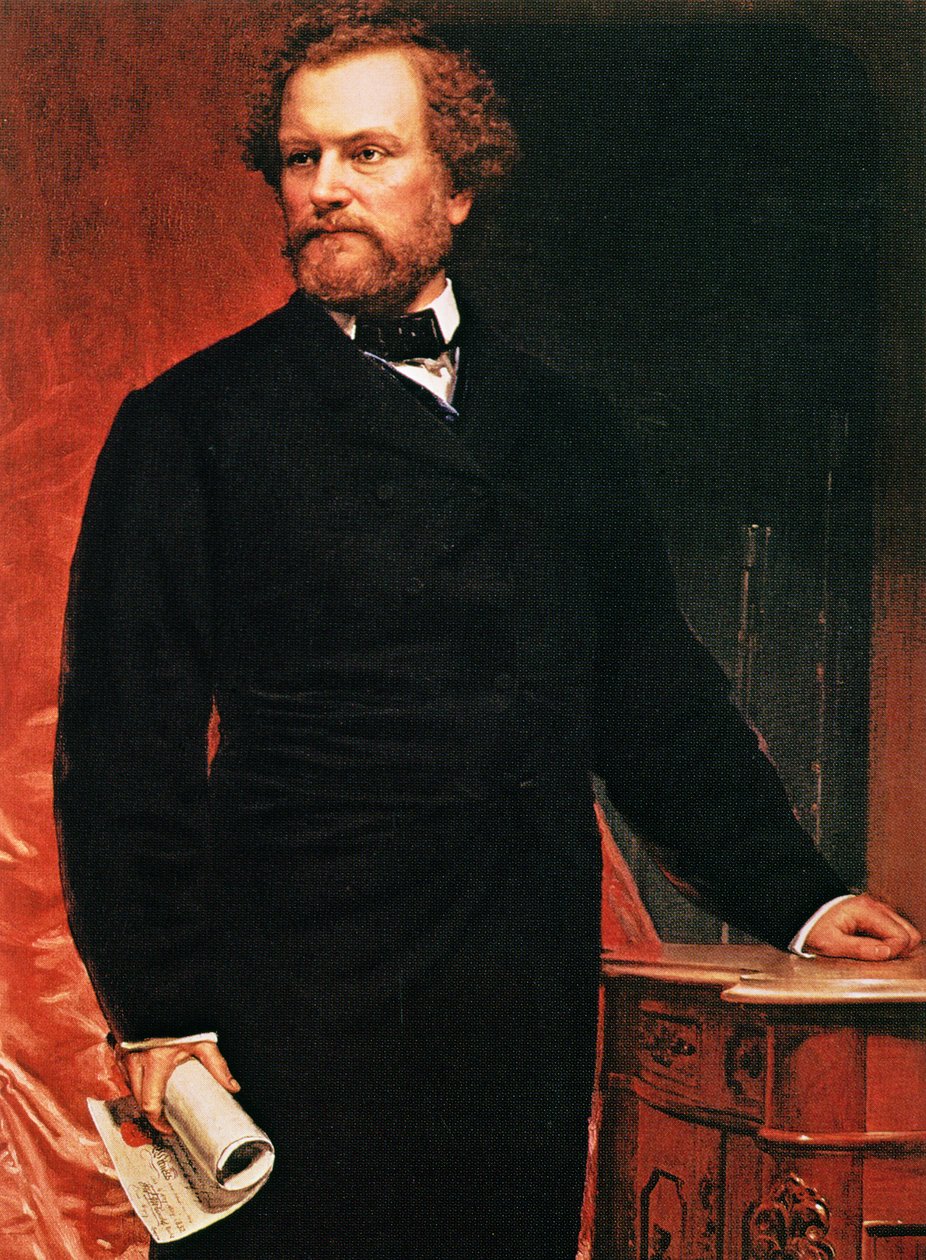 Portrett av Samuel Colt, oppfinneren av revolveren av American School