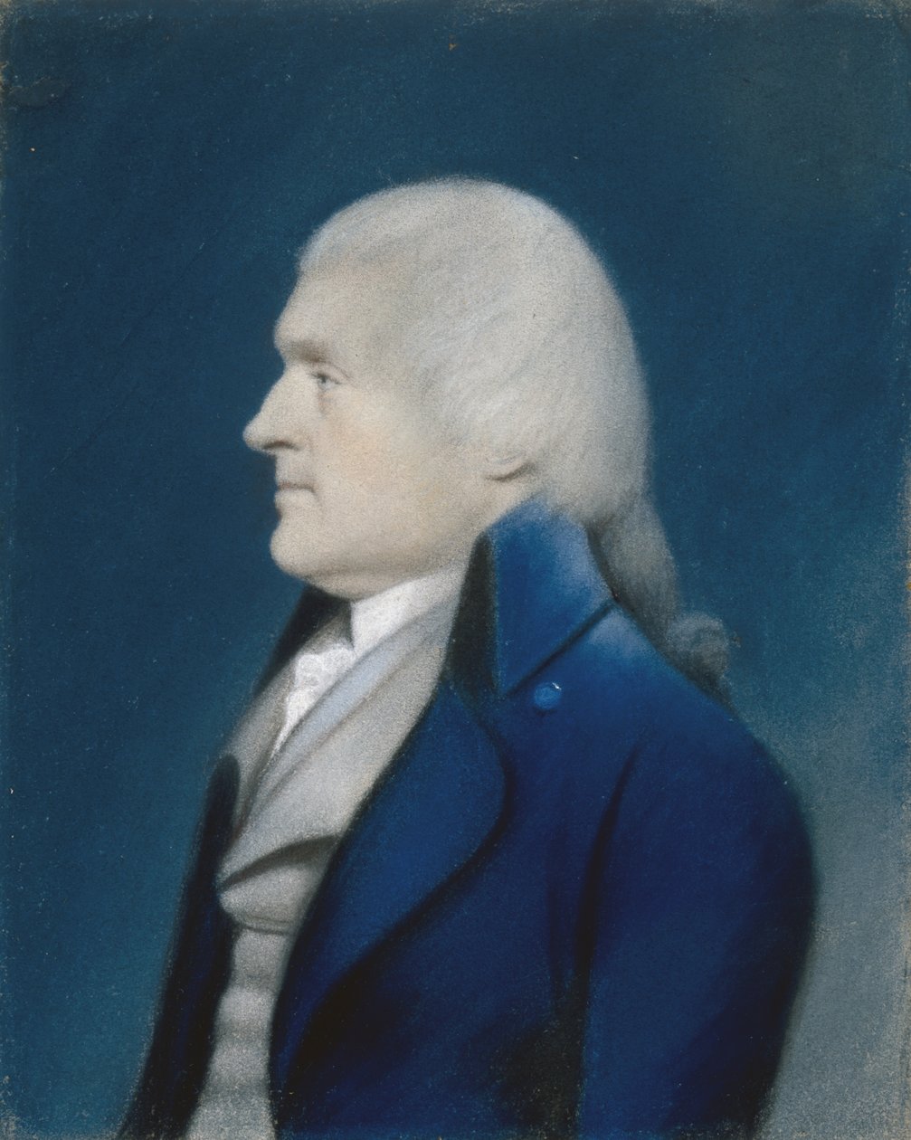 Portrett av Thomas Jefferson, ca. 1800-1832 (pastell på grått papir) av American School